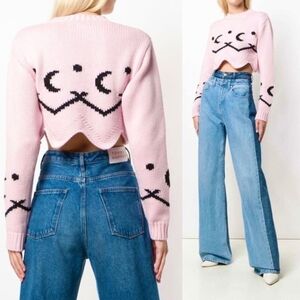 Alanui Cashmere Cropped Sweater Geometric Moon
